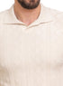 Beige Design 1172Knit Polo Neck - T-Shirt - Khotwh